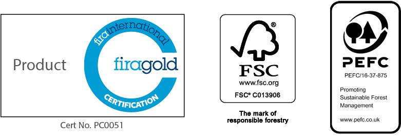 BA products are certified by FIRA, FSC and PEFC