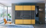 High Gloss Wardrobe. Glidor Ultragloss Saffron Metallic Anthracite Sliding Doors - By BA Components