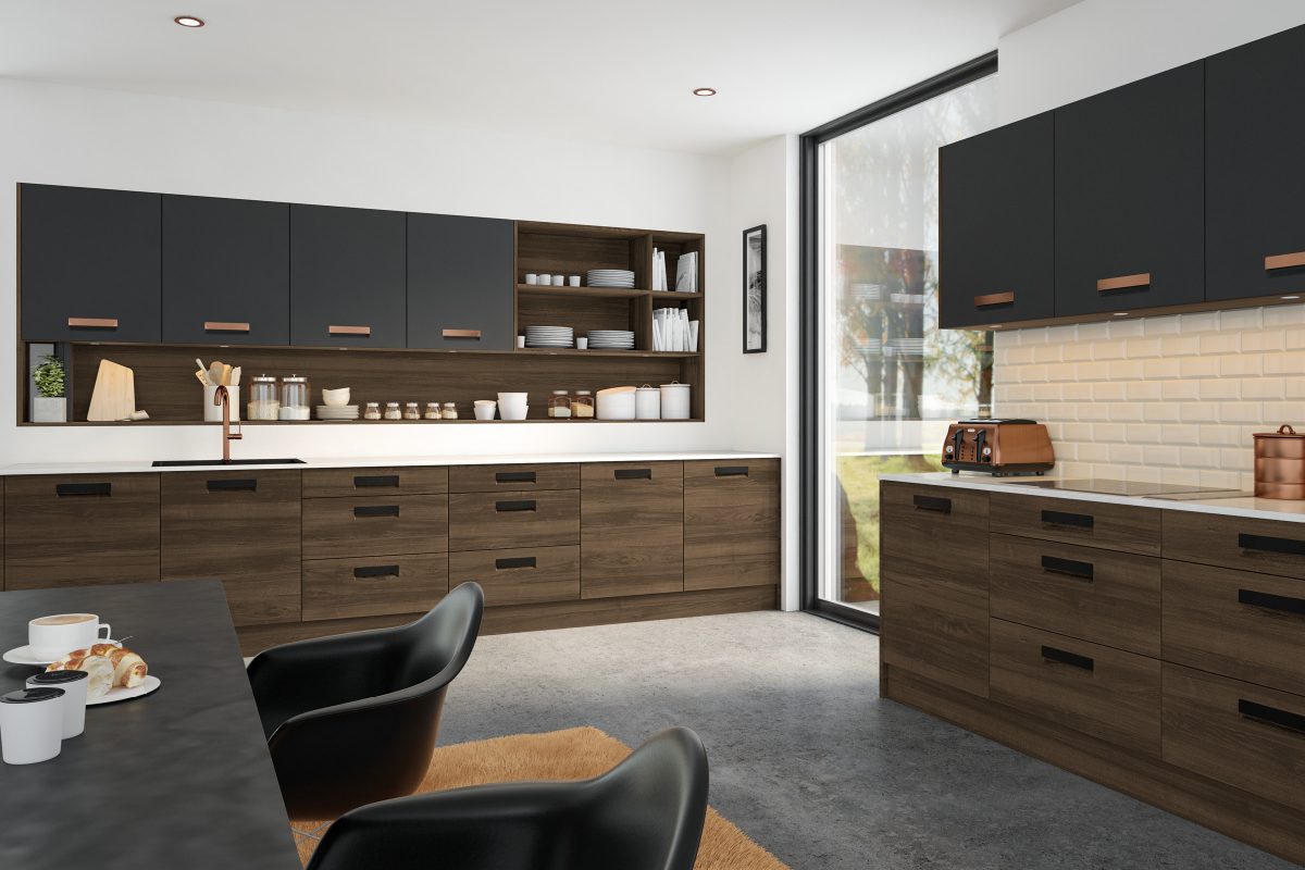 Bella Natural Walnut / Bella Matt Graphite / Style: Lazio